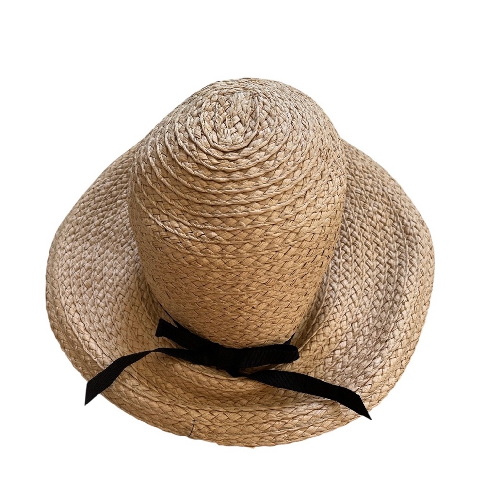 Stylish Straw Sun Hat with Black Ribbon